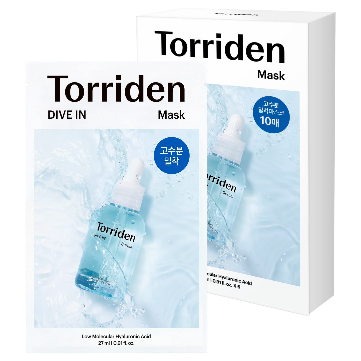 DIVE IN - Masques Hydratant et Apaisant - Low Molecular Hyaluronic Acid x 10pcs